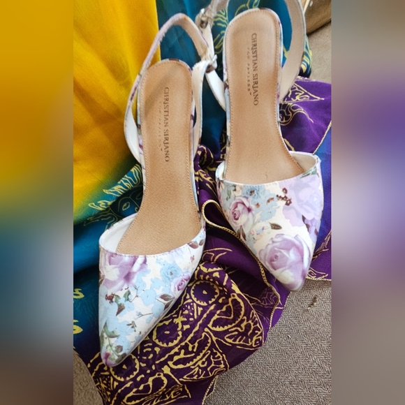 Christian Siriano for Floral Slingback Heels - Size US 8 Excellentes conditions - Picture 1 of 10